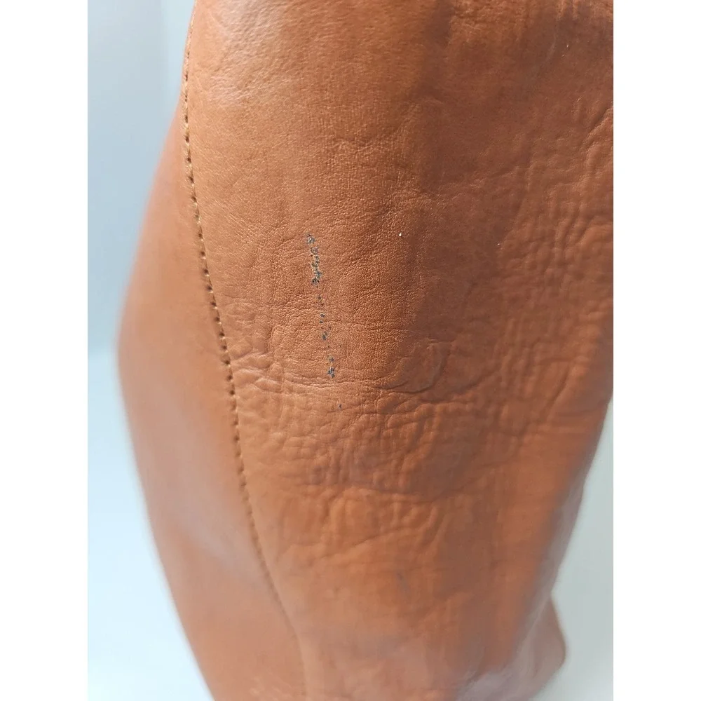 Furla Genuine Leather Medium Tote- Brown/‎ Orange Made In Italy